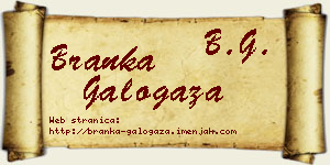 Branka Galogaža vizit kartica